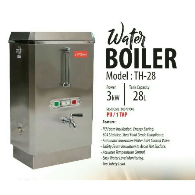 THE BAKER TH100: Water Boiler, Power 15kW, Tank Capacity 100L