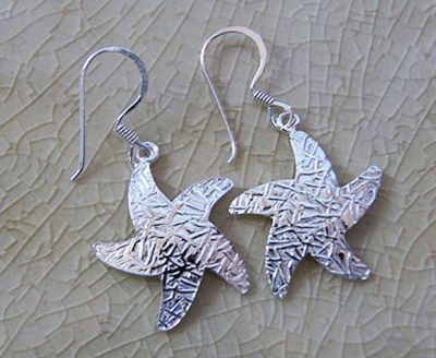 Earrings Thai  Star sterling silver lovely gift ลวดลายไทยดวงดาวห้อยสวยงาม ห้อยตำหูเงินสเตอรลิงซิลเวอรใช้สวยของฝากที่มีคุณค่า ฺชาวต่างชาติชอบมาก