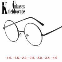 Men Women Retro Metal Round Frame Glasses for Nearsighted Myopia Reading Glasses 1.0 1.5 2 2.5 3 3.5 4