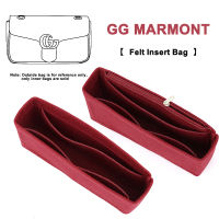 สำหรับ GG-Marmont อุปกรณ์จัดระเบียบกระเป๋าถือใส่เครื่องสำอางค์กระเป๋าสอดผ้าสักหลาดถุงในกระเป๋ากระเป๋าใส่เครื่องสำอางแบบพกพาสำหรับการเดินทาง