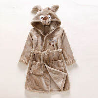 Childrens Bathrobe Flannel Animal Head Cartoon Children Leisurewear Spring Autumn Baby Bath Robe 008