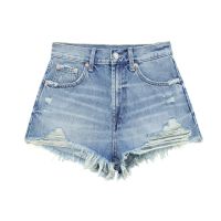 TRAF Black Denim Shorts Women High Waist Blue Jeans Shorts For Woman Streetwear Ripped Hot Summer Clothes Fashion Womens Shorts