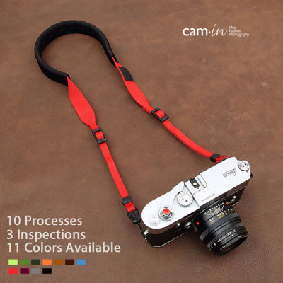 Cam-In 1871-1881สายคล้องกล้องอเนกประสงค์คอไหล่ Carring เข็มขัด11สีให้เลือกทำจากไนลอน Cowskin 82 ~ 104ซม. ความยาว