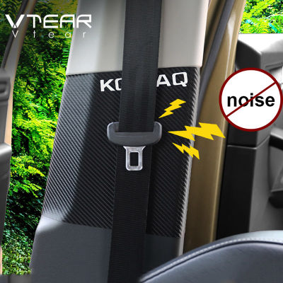 Vtear Car Sticker Pu Leather Seat Belt Anti Scratch Protective Cover Interior Decoration Accessories For Skoda Karoq