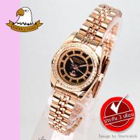 AMERICA EAGLE นาฬิกาข้อมือผู้หญิง สายสแตนเลส รุ่น AE085L - PinkGold/Black