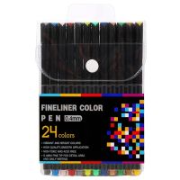 12/24/48/60สี Fine ปากกาอายไลน์เนอร์ชุด Professional Felt Tip เครื่องเขียน Drawing Sketch ที่เขียนคิ้วบางปากกาอายไลน์เนอร์ชุด gift