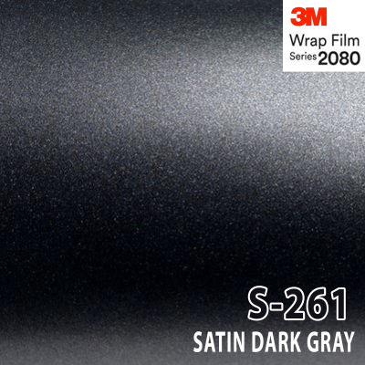 3M Wrap Film series 2080 S261 สติ๊กเกอร์ติดรถแบบด้านซาตินสีเทาเข้ม (กดเลือกขนาด)