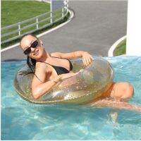 【health】 Sequins Inflatable Swimming Ring PVC Fashion Swimming Ring Transparent Salbabida Floater For Kid Adu