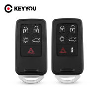 KEYYOU 10x 56ปุ่มสมาร์ทรถเปลือกกุญแจรีโมทสำหรับวอลโว่ S60LXC60S80L V60 Fob ช่องว่างกุญแจรถกรณีปกเปลี่ยน