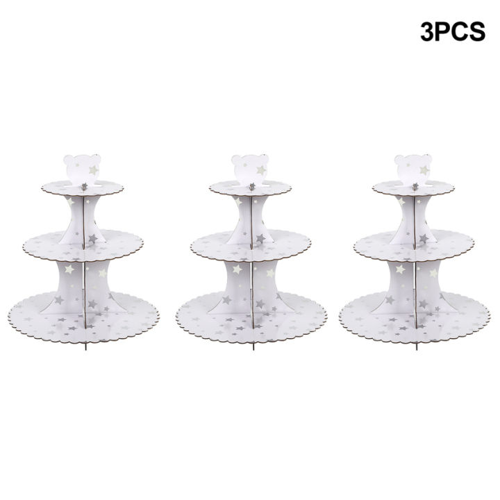 Buy Party Time Paper Cake Stand 3-tier Round Cardboard Cupcake Stand  Dessert Tower Display For Birthday Wedding Banquet Party Decoration  (Silver) Online - Shop Home & Garden on Carrefour UAE