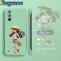 Jingsanc เคสแข็งสำหรับ Realme GT Neo 5G Neo 3T 3 2T 2 5G เคสโทรศัพท์สาวสวยแบบด้านสีลูกกวาดไร้กรอบแข็ง PC ป้องกันการแสงไฟแบบฤดูใบไม้ร่วงสีเขียว M001-3