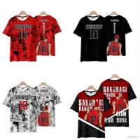 เสื้อยืดแขนสั้น พิมพ์ลายกราฟิก Ellen Slam Dunk Sakuragi Hanamichi Shohoku 3 มิติ พลัสไซซ์ แฟชั่นสําหรับผู้หญิง