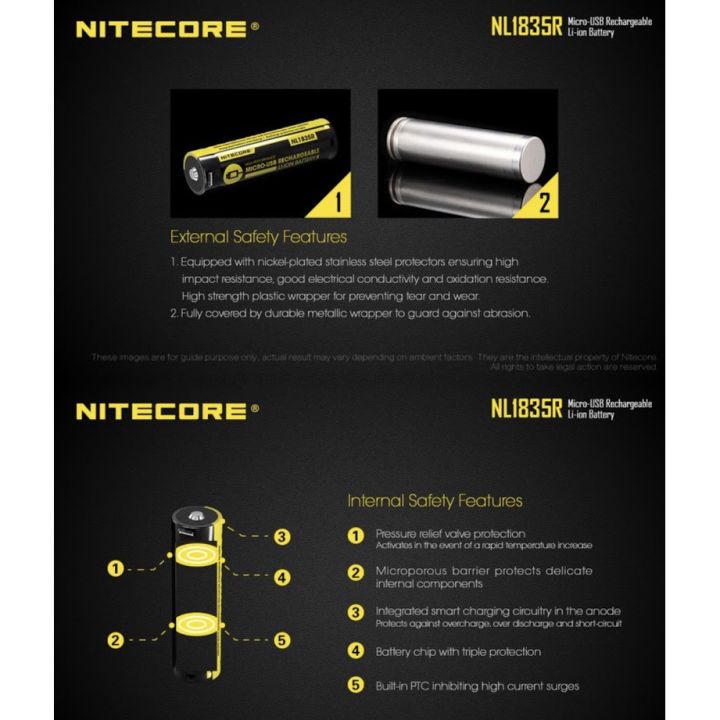 สินค้าขายดี-100-original-nitecore-nl1835r-3-6-v-3500-mah-18650-micro-usb-ชาร์จ-li-ion-แบตเตอรี่ชาร์จ