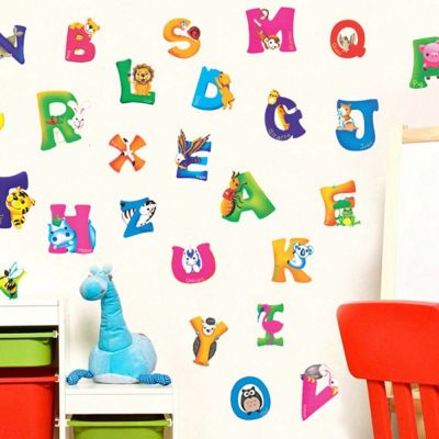 wallpaper sticker for wall wallpaper dinding wallpaper sticker for wall wallpaper XUNJIE Puzzle Early Education Cartoon Bedroom Jungle Alphabet Nursery Home Decor For Kids Rooms Poster Wall Decal Mural Wall Stickers