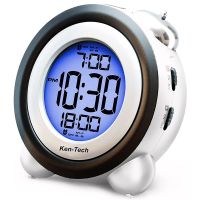 Digital Alarm Clock,Time Date Display Twin Bell Very Loud for Heavy Sleepers Dual Alarm Blue Backlight for Teens