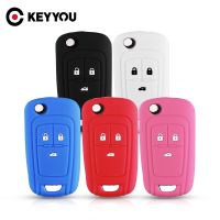 KEYYOU 2/3BT รีโมทซิลิโคนเคสกุญแจรถยนต์ Ruer สำหรับเชฟโรเลต Cruze Aveo Camaro Epica Lova Sail Spark OPEL แอสตาคอสตา