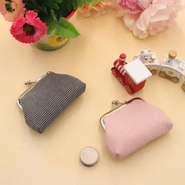 Ladies Wallet Short Cartoon Cute Coin Purse Girls Small Wallet Candy Color  Leather Solid Color Retro Short Wallet Heart-shaped Buckle Clutch