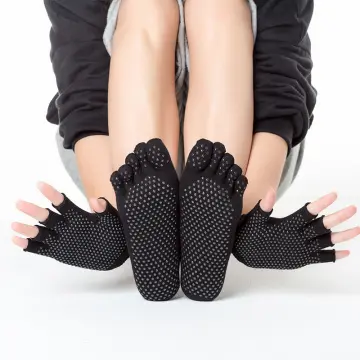 Non-Slip Yoga Gloves and Socks Set Pilates Socks & Gloves Set for Women,  Barre, Ballet, Training & Workouts 