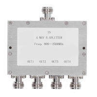 4 Way RF Power Divider 800 ~ 2500MHz การสูญเสียต่ำ35W RF Power Splitter Non Dead Spot พ่นทรายด้วยอินเทอร์เฟซชนิด N สำหรับพลังงาน