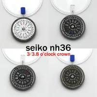 การเคลื่อนไหว NH36 NH36A Seiko ญี่ปุ่นแบบคู่ปฏิทิน3และ3.8มงกุฎอัตโนมัติเต็มรูปแบบนาฬิกากลไกการเคลื่อนไหวเปลี่ยนได้4R36