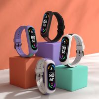 สายนาฬิกาซิลิโคนสำหรับสายรัด Mi Band 7 6 5สำหรับ Amazfit Band 5สายรัดข้อมือสำหรับ Mi Band 4 3สมาร์ทวอท์ชสายสำรอง