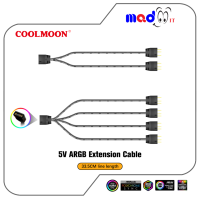 COOLMOON 5V 3Pin  ARGB FAN HUB Splitter สายไฟขยาย สายสำหรับ Mainboard สาย 2/4 ARGB synchronous Hub