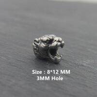 Small Hole 316l Stainless Steel Vintage Wolf Lion Leopard Animal Head Beads Charms For Charm Bracelet DIY Jewelry Making