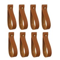 8 Piece Faux Leather Wall Hook Bathroom Hooks Bathroom Towel Hook 1 X 4.7 Inch Wall Sling Wall Loop for Bathroom, Bedroom, Kitchen Towel Rack