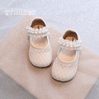 ☎❧ Wedding Party White Lace Shoes For Baby Girls 2022 New Breathable Summer Ballet Flats Kids Cute Pearl Mary Janes Chaussures