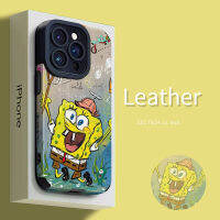 คุณภาพสูงหนัง SpongeBob เคสโทรศัพท์ IPhone 14 Pro Max 13 Pro Max 11 12เคสโทรศัพท์ IPhone 6น่ารัก8 7 Plus นุ่มคุณภาพดี I เคสโทรศัพท์