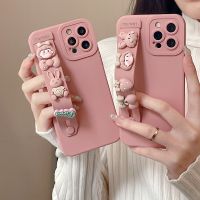 【cold noodles】 ลูกอมสีชมพู Girly สายรัดข้อมือเคสโทรศัพท์สำหรับ OPPO A15 A16 A9 A5 2020 A53S A54S A72 A73 A74 A77 A57 A76 A96 A95 A94 A93 A91ฝาครอบ4G