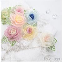 【CW】✈◕  Fabric Accessories Diy Organza  Breast Appliques for Dresses