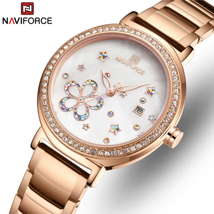 NAVIFORCE Women's Watches Top Luxury Fashion Quartz Stainless Steel
