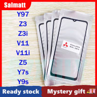 Salmatt กระจกด้านนอกหน้าจอด้านหน้ามีกาวโอก้าสำหรับ Vivo Y97/Z3/Z3i/V11/V11i/Z5/Y7s/Y9s หน้าจอ LCD ตัวเปลี่ยนกระจกด้านนอกสัมผัส