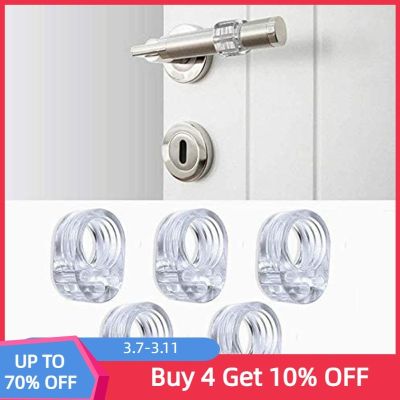 5pcs Transparent PVC Door Handle Stopper Wall Protection Damper for Office Home Kitchen Bedroom
