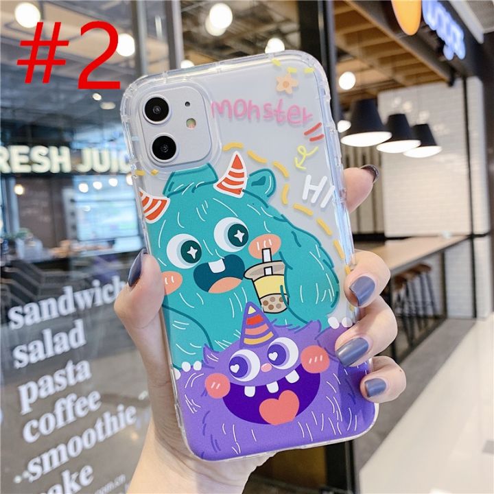 เคสโทรศัพท์รูปอสูรกายมีความสุขน่ารักสำหรับ-redmi-note-12-pro-plus-12s-11s-10-9-8-7-redmi-12c-12-10c-9t-9-9a-9c-8a-ใส7a-เคสนิ่มกันตก