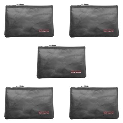 5X Fireproof Money Safe Document Bag. NON-ITCHY Silicone Coated Fire &amp; Water Resistant Safe Cash Bag. Fireproof