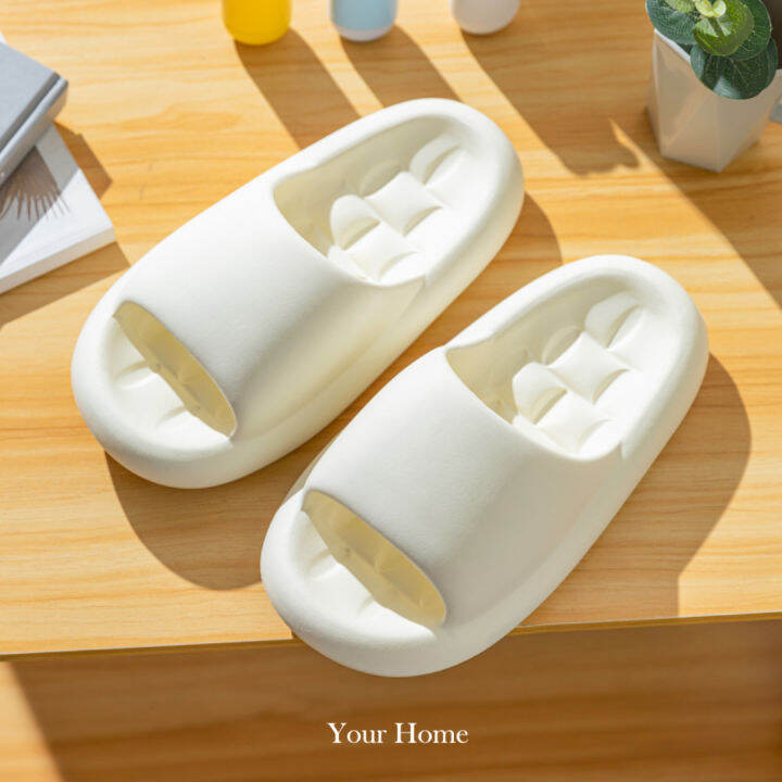 yourhome-modernlines-slippers-anti-slip-sandals-extremely-comfort-slides-cushioned-thick-sole-cream-white-38-39-for-women-1ea