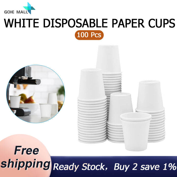 White Paper Cups, Small Disposable Bathroom, Espresso, Mouthwash Cups