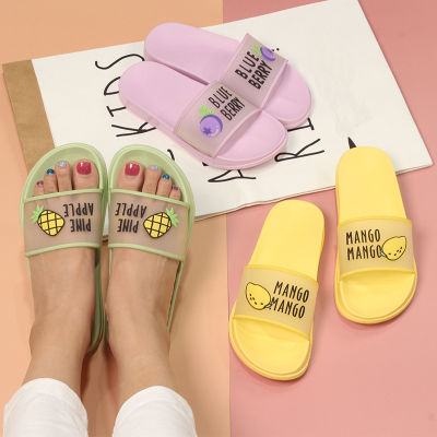 2021 Summer Slippers Womens sandals cute Fruit Jelly Color Transparent open Toe Flip Flops Clear Outdoor Beach Slides Sandals