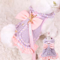 Glitter Pooch Harness ชุดรัดอก สายจูง เสื้อผ้า สุนัข, หมา, แมว, สัตว์เลี้ยง พร้อม สายจูง รุ่น Chiquita Bubble in Sherbet