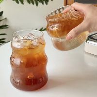 【CW】☄❃☄  Ins Glass Cup Heat-resistant Tumbler Drinkware Transparent Juice Mug Glasses 410/650/530ml