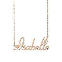 Isabelle Name Necklace for Women Girls Personalized Nameplate Pendant Best Friends Birthday Wedding Christmas Mother Days Gift