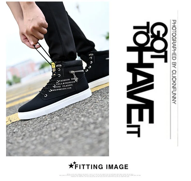 High Top Classic Canvas Sneakers Lace up Casual Walking Shoes