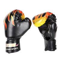 【LZ】●┇  Crianças Luvas De Boxe Flame Mesh Palm Respirável PU Luvas De Couro Profissional Sanda Boxe Training Glove para 3-12Y Kid