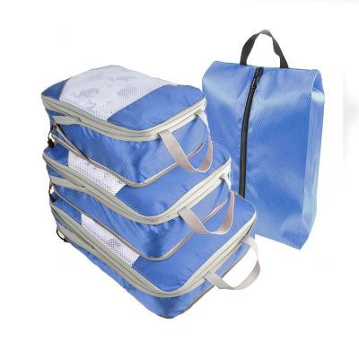 Travel Compression Packing Cubes Portable Luggage Organizer Storage Bags Shoes Bags With Mesh Lightweigh Foldable Handbag Pouch