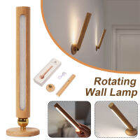 360 Rotatable USB Charging Wood Indoor Wall Light Adjustable Brightness Touch Switch Sconce Corridor Wall Lights Night Lamp New