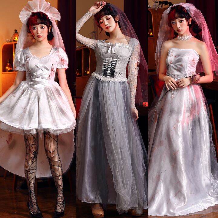 Halloween Costume Adult Female Vampire Cosplay Cos Horror Witch Zombie Bride Clothes Lazada Ph 1998