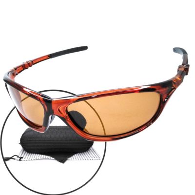 แว่นยิงปลา ทรงสปอร์ท แว่นตาตัดแสงยิงปลา ใส่แล้วเห็นปลาชัด ใส่สบายตา แว่นโพลาไรซ์ แว่นสีชา แว่นจักรยาน แว่นใส่วิ่ง รุ่น 8066