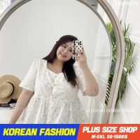 Plus size เสื้อผ้าสาวอวบ❤ เสื้อสาวอวบอ้วน ไซส์ใหญ่ ผู้หญิง ทรงหลวม แขนสั้น คอวี สีขาว ฤดูร้อน สไตล์เกาหลีแฟชั่น V728